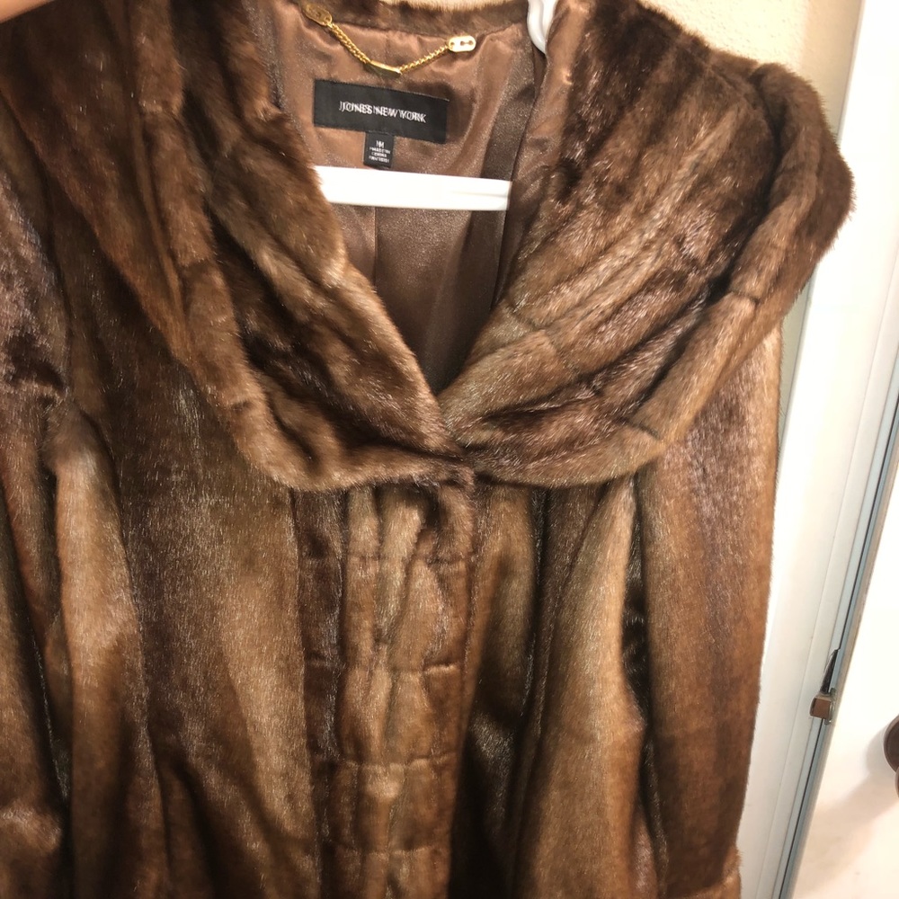 Brown faux fur coat